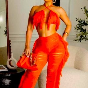 Hollow out Tassel 2 piece set